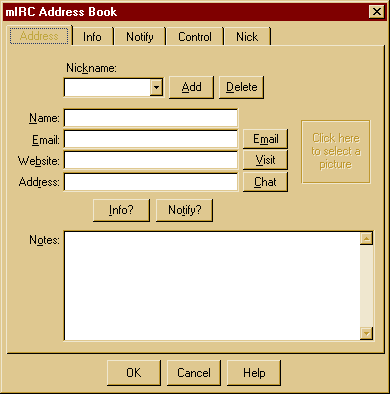 AdressBook, le carnet d'adresses de MIRC